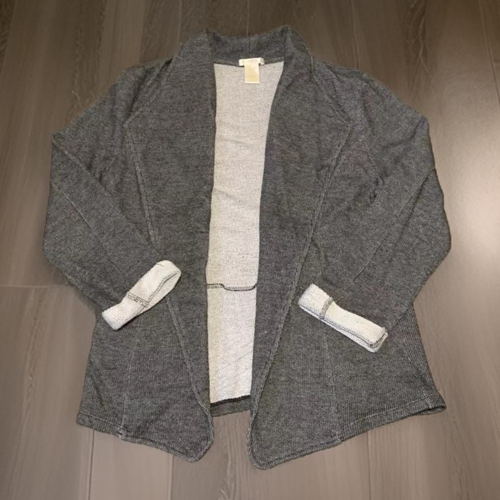 Women's Gray Oversized Cotton-Polyester Jacket By Matty M, Size X-Large